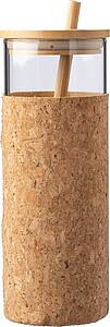 Skleněný jednostěnný hrnek, 450 ml, hnědá