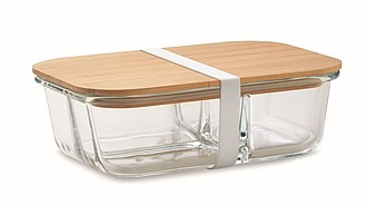 Skleněný lunchbox s bambusovým víčkem, 800ml
