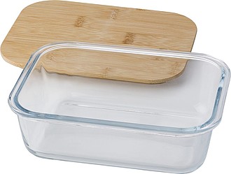 Skleněný lunchbox s bambusovým víčkem