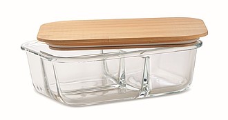 Sklenený lunchbox s bambusovým viečkom, 800ml