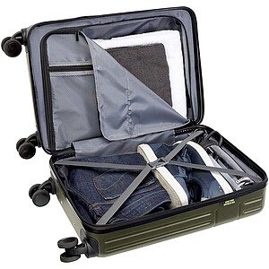 Skořepinový palubní kufr na kolečkách, vojenská zelená