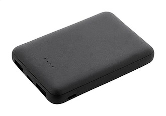 Slim powerbanka z recyklovaného ABS s baterií o kapacitě 5 000 mAh, černá