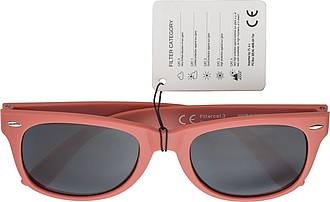 Sluneční brýle s ochranou UV400, červené - ekologické reklamní předměty
