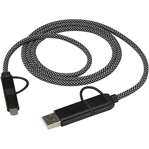 SMART 65 W, 100 cm, magnetický nabíjací kábel 5 v 1 s certifikáciou RCS, čierna