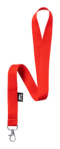 Šňůrka na krk z RPET, šíře 2cm, s karabinou, červená