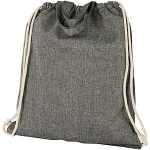 Šňůrkový batoh z recyklované bavlny, tmavě šedá