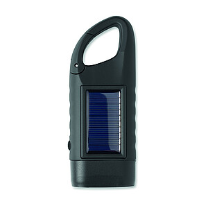 Solární LED svítilna s dynamem, černá