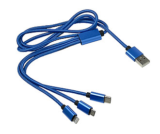 SORIALO Nabíjecí kabel 3v1, modrý