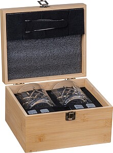 Souprava na whiskey, béžová