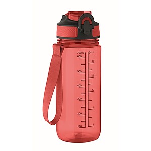 Športová fľaša na vodu, 700 ml, červená