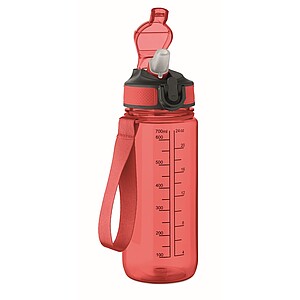 Športová fľaša na vodu, 700 ml, červená