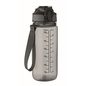 Športová fľaša na vodu, 700 ml, sivá