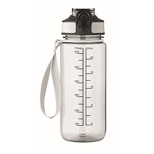 Športová fľaša na vodu, 700 ml, transparentná