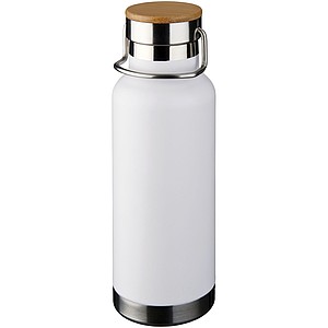 Športová fľaša s dvojitou stenou a vákuovou izoláciou, objem 480 ml, biela