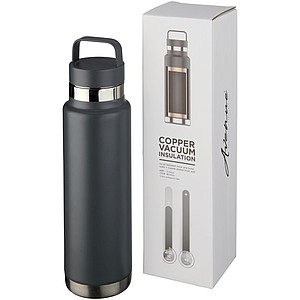 Sportovní láhev s vakuovou izolací, objem 600 ml, antracitová