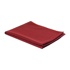 Sportovní lahev z RPET s ručníkem, červená