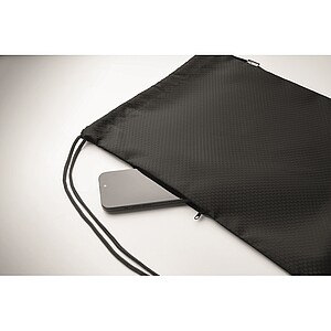 Stahovací batoh 420D RPET, černá