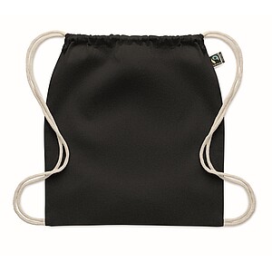 Stahovací batoh,Fairtrade 180g, černá