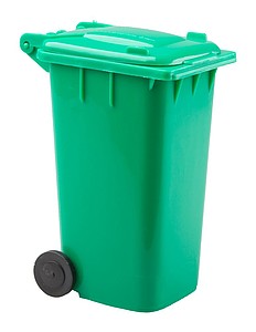 Stojan na písacie potreby, v tvare smetného koša, zelená