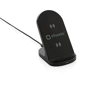 Stojánek na mobil s bezdrátovým nabíjením, černý