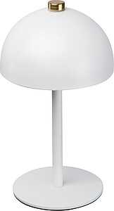 Stolná lampa z nehrdzavejúcej ocele, biela
