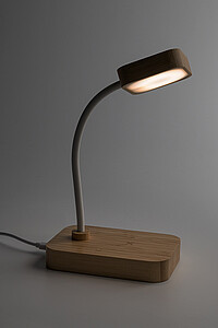 Stolní lampa s bezdrátovou nabíječkou, přírodní