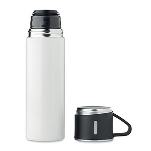 SUNA Termoska z nerezové oceli s hrnkem, 420 ml, bílá