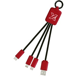 Světelný kabel se čtyřmi konektory SCX.design C15, červená