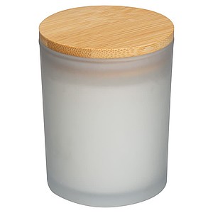 Svíčka s bambusovým víčkem - svíčka s vlastním potiskem