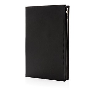 Swiss Peak poznámkový blok A5 s obalem z PU a kapsou na zip, černá