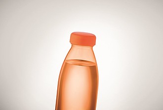 TAPURA Plastová láhev na vodu z transparentního RPET, objem 500 ml, oranžová