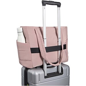 Taška na notebook velikosti 15,6” z recyklovaného GRS, jemně růžová