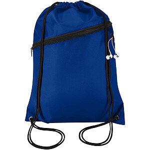 Taška Oriole z materiálu RPET se stahovací šňůrkou a přední kapsou na zip, objem 5 l, královská modrá