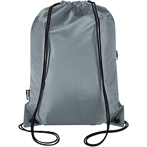 Taška Oriole z materiálu RPET se stahovací šňůrkou a přední kapsou na zip, objem 5 l, šedá