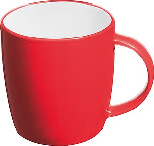 TEGATO Farebný keramický hrnček, 300 ml, červená