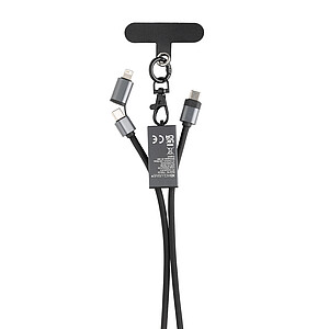 Telefonní kabel 60W z RCS recyklovaného PET, šedá