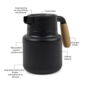 Termo džbán 1200ml, čierna