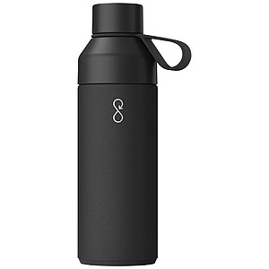 Termo fľaša na pitie, 500 ml, z recyklovaných materiálov, čierna