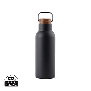Termo fľaša na pitie z recyklovanej ocele, 580ml, čierna