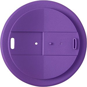 Termo hrnek Americano® 350 ml s rukojetí a uzávěrem odolným proti rozlití - Bílá / Purpurová