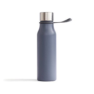 Termo láhev na pití, 450ml, modrá se šedým poutkem