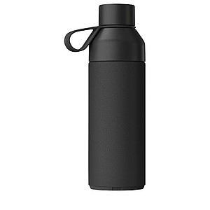 Termo láhev na pití, 500ml, z recyklovaných materiálů, černá