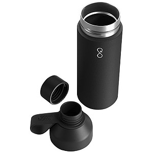 Termo láhev na pití, 500ml, z recyklovaných materiálů, černá