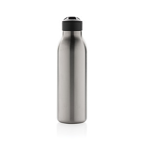 Termo láhev na pití s brčkem, 500ml, stříbrná