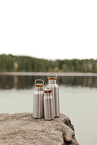 Termo láhev na pití z recyklované oceli, 800ml, stříbrná