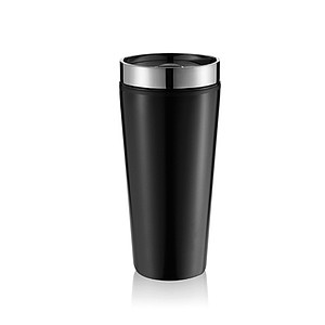 Termohrnček 0,3 l, strieborné viečko, čierny
