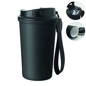 Termohrnček recyklovaný, 400 ml, čierna