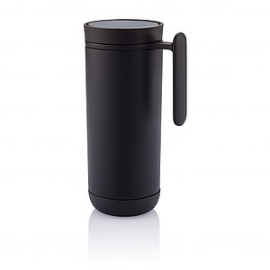 Termohrnček s objemom 225 ml, čierny, čierne doplnky