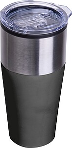 Termohrnček s plastovým vnútrom 600 ml, čierna