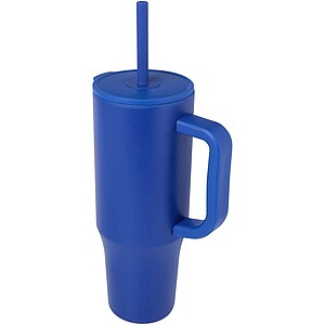 Termohrnček so silikónovou slamkou 900 ml, kráľovská modrá